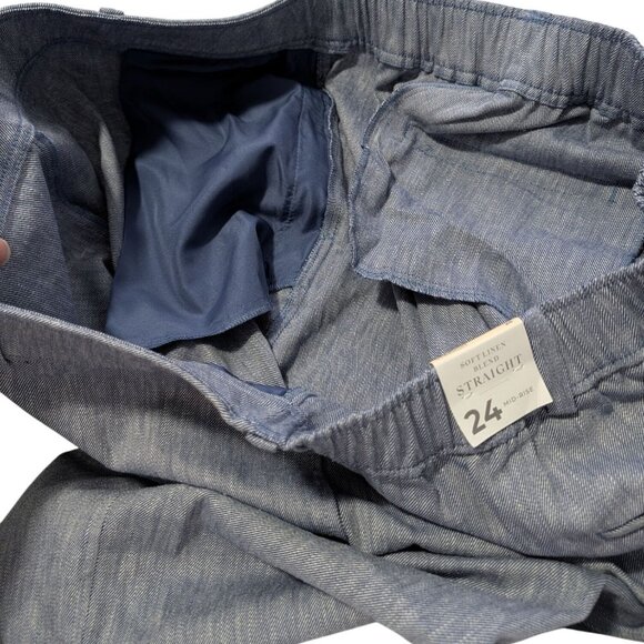 Lane Bryant Womens Straight Fit Chambray Pants Size 24 pockets Classic - Picture 4 of 12